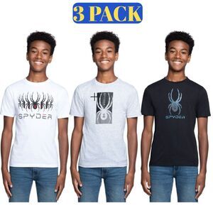 Spyder Youth 3-Pack Tee Boys Crew Neckline Spyder Brand Logo